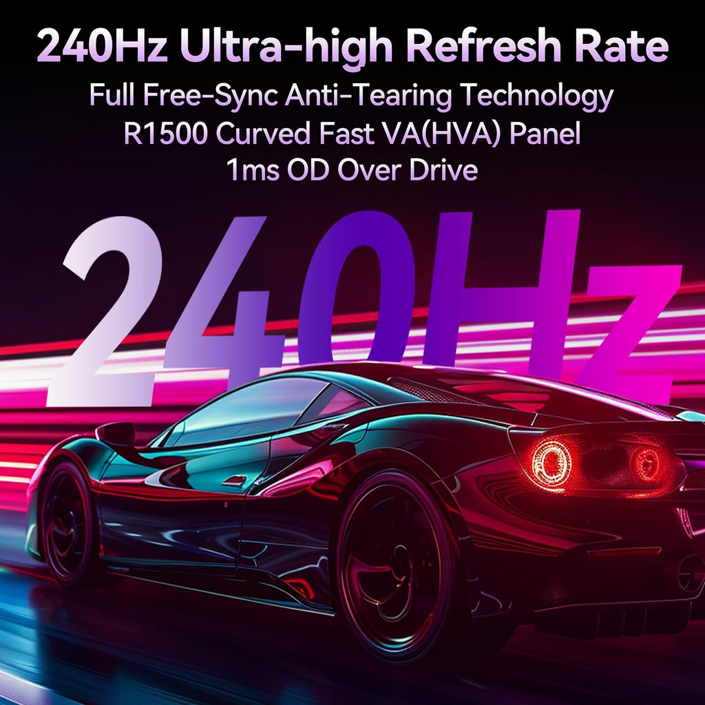 27" Curved QHD 240Hz Fast-VA 1ms Gaming Monitor D371