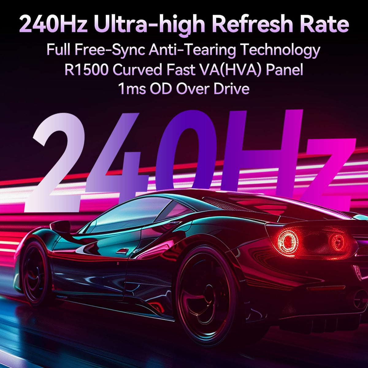 27" Curved QHD 240Hz Fast-VA 1ms Gaming Monitor D371