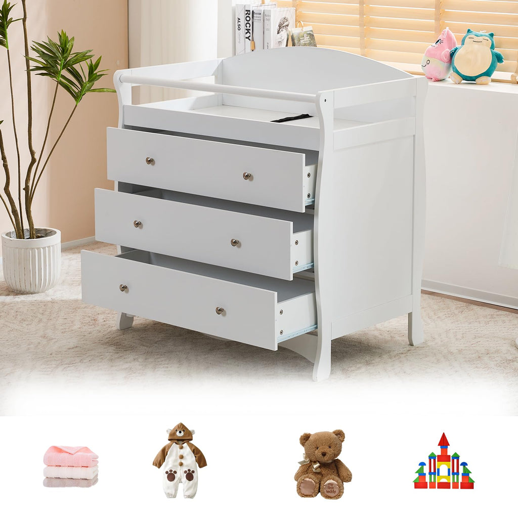 White Changing Table Dresser G129360