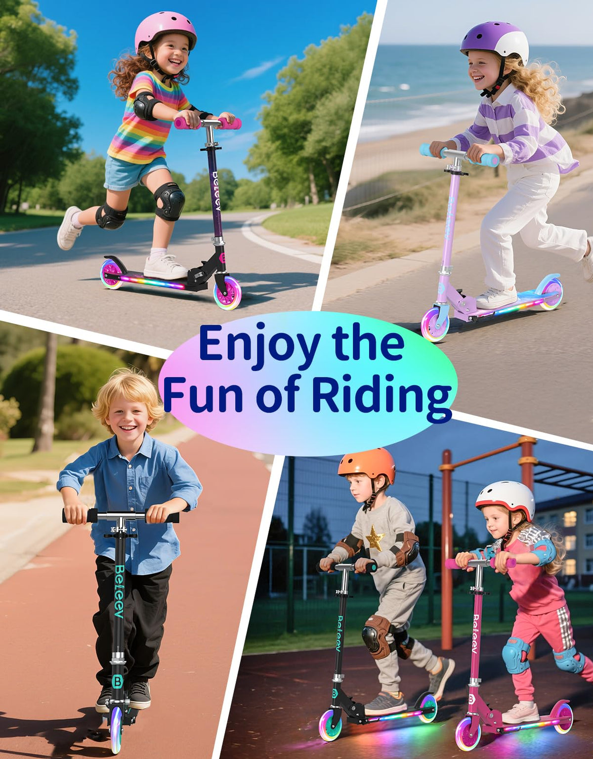 2 Wheel Folding Kick Scooter with Light Up Wheels M8462