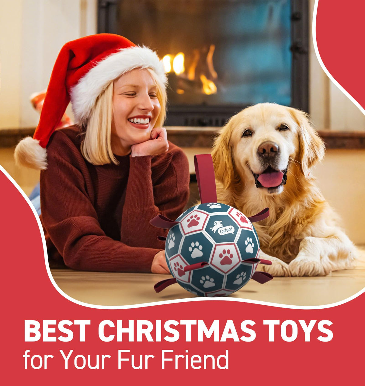 6 Inch Dog Soccer Ball with Straps Y55964