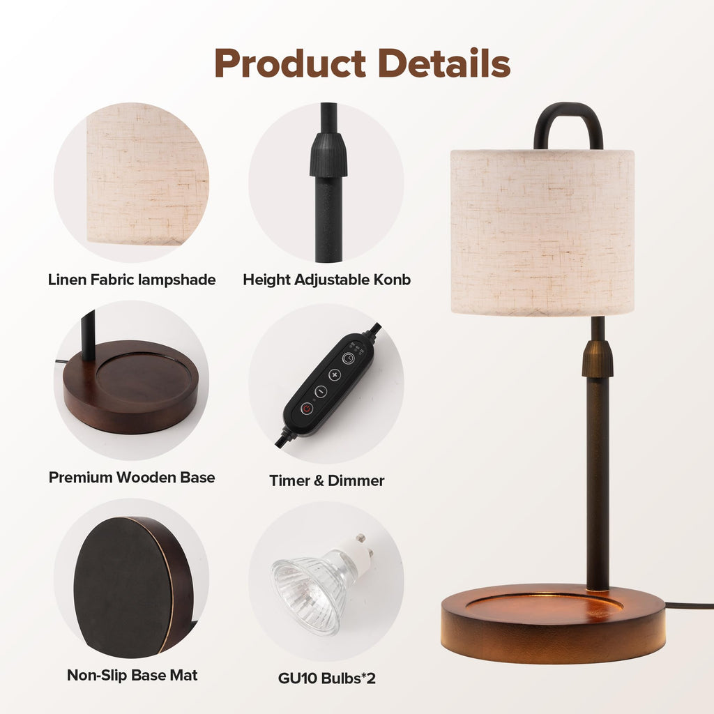 Dimmable Candle Warmer Lamp with Timer U137035