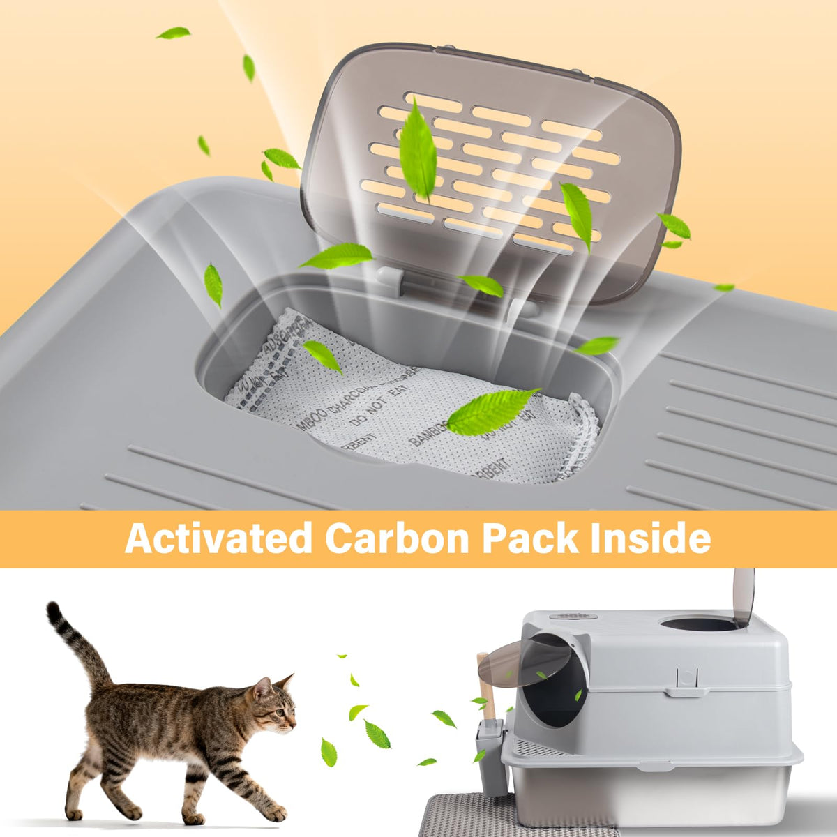 XL Stainless Steel Enclosed Cat Litter Box with Lid X191