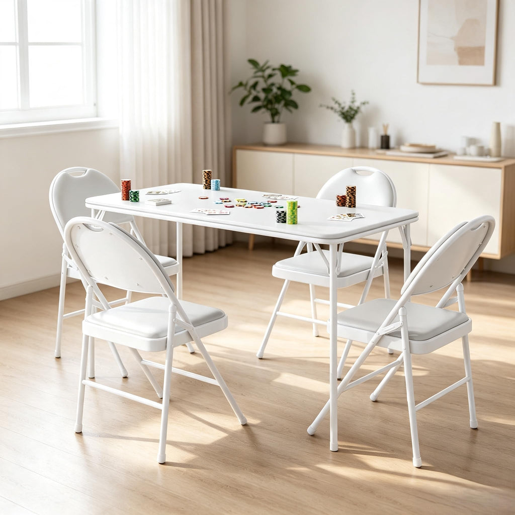 4-Pack Padded Folding Chairs Grey C7991