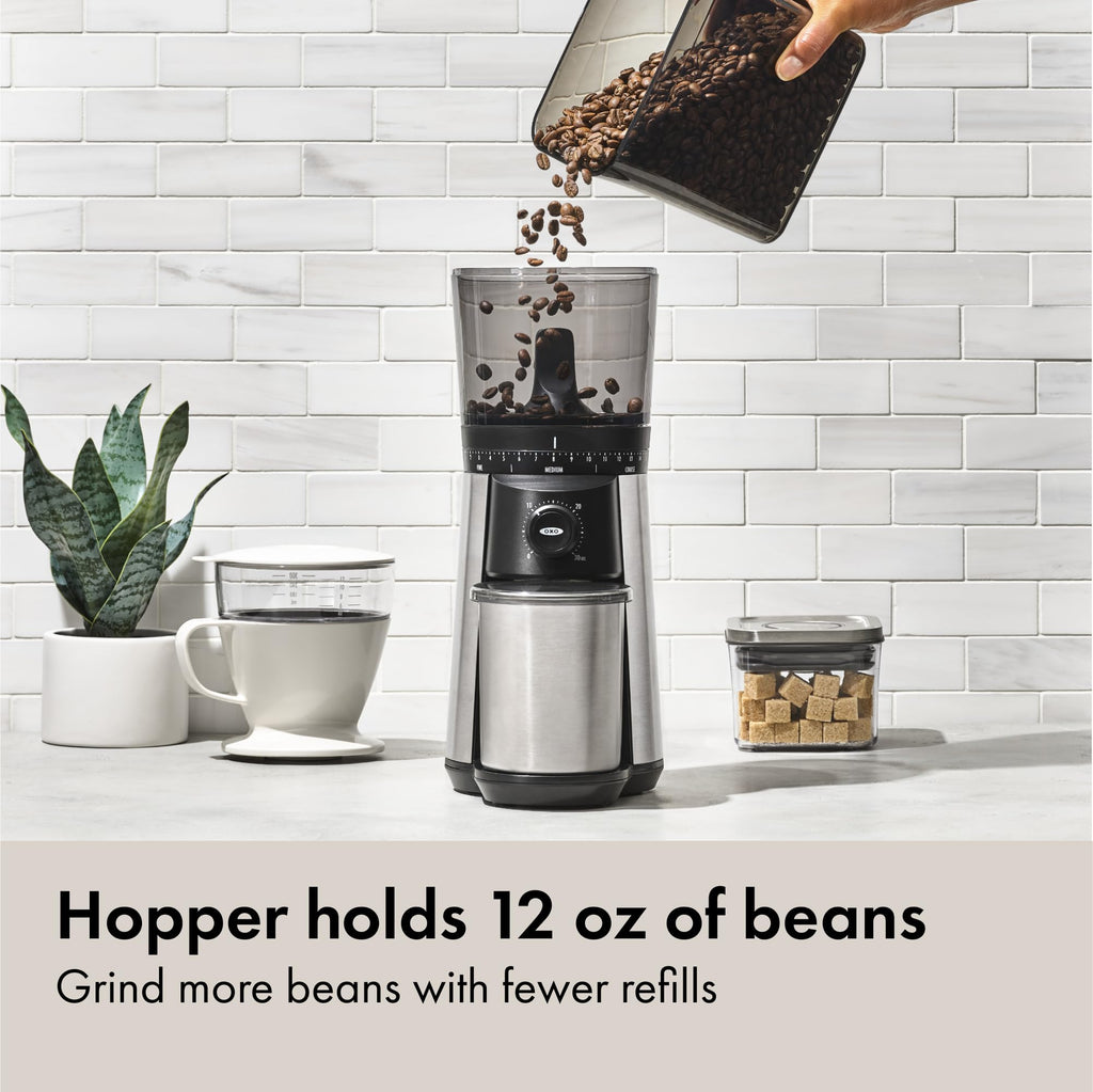 Electric Coffee Bean Grinder 12 Oz Silver B2056