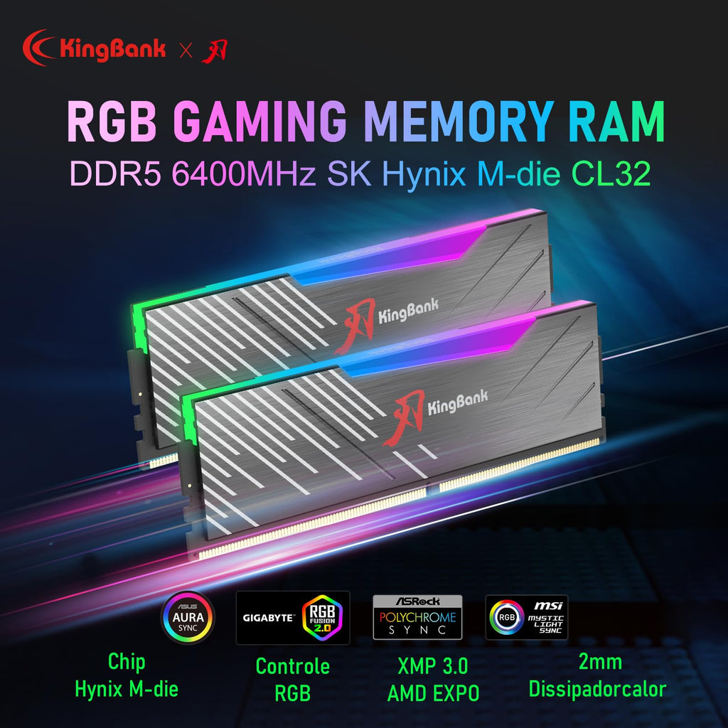 DDR5 32GB (2x16GB) 6400MT/s CL32 Desktop Memory with Heatsink C621