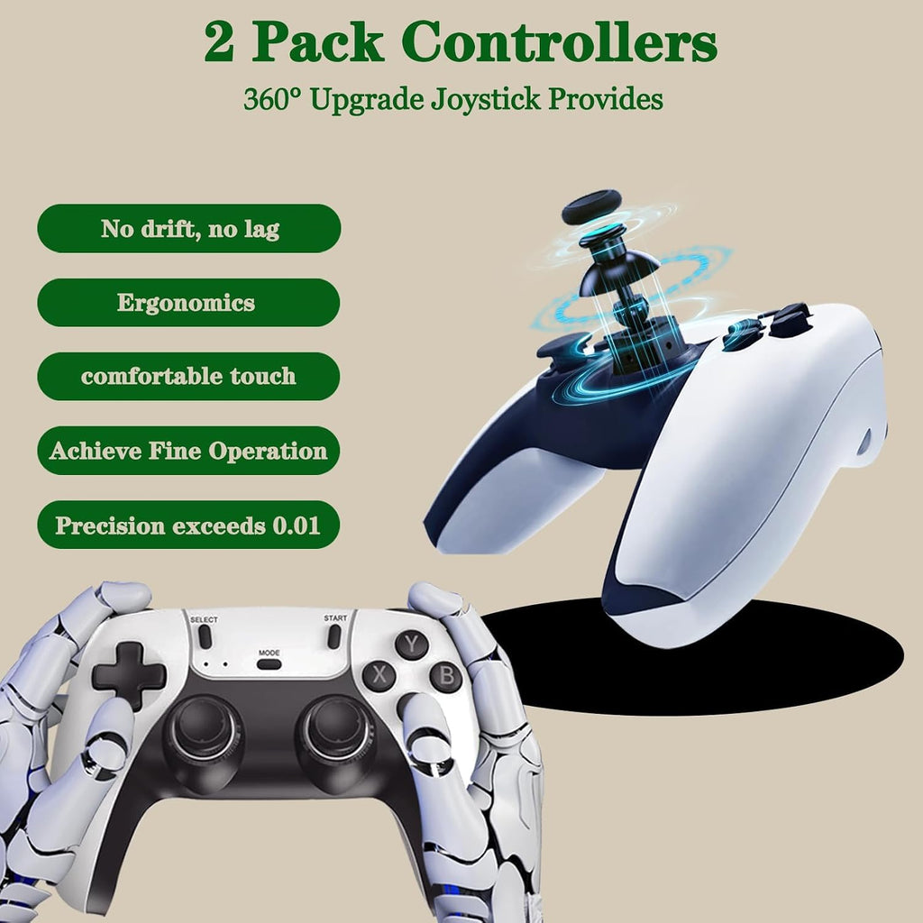 Wireless Retro Gaming Console Stick, 23 Built-In Emulators, 20,000+ Games, 4K HDMI Output, Dual 2.4G Wireless Controllers, 64GB O871932