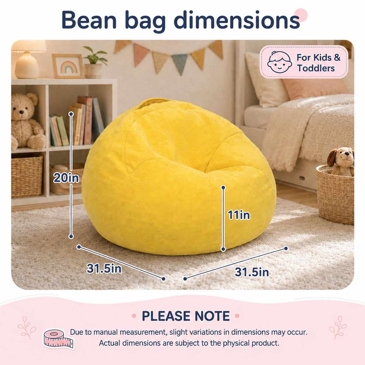 Small Yellow Bean Bag Chair I241