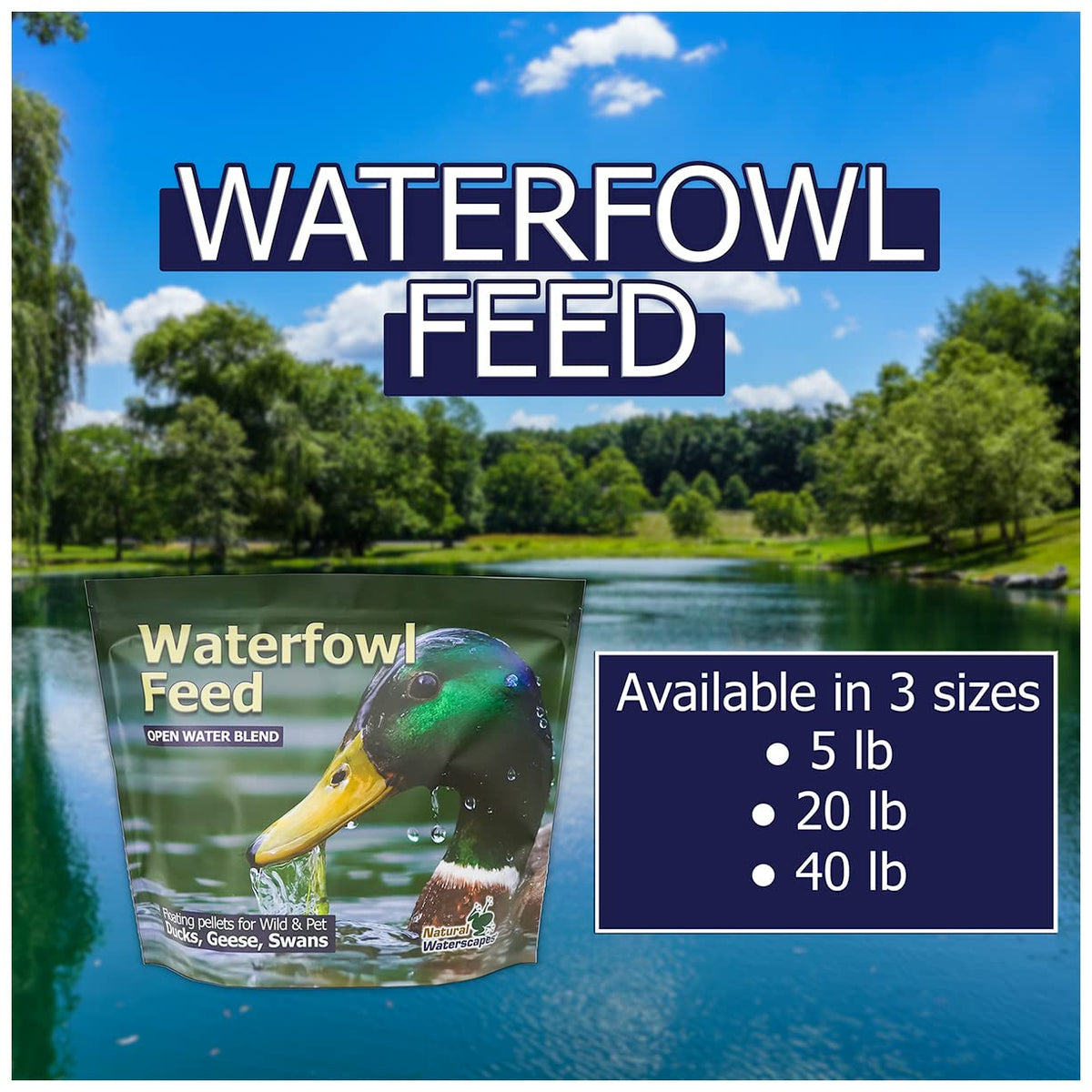 Waterfowl Feed 20 lb Bag Floating Pellets M52970
