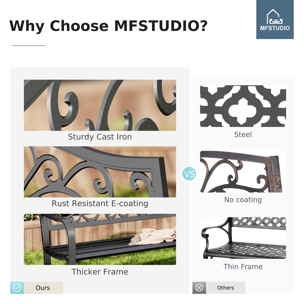 Cast Iron Outdoor Garden Bench P64985