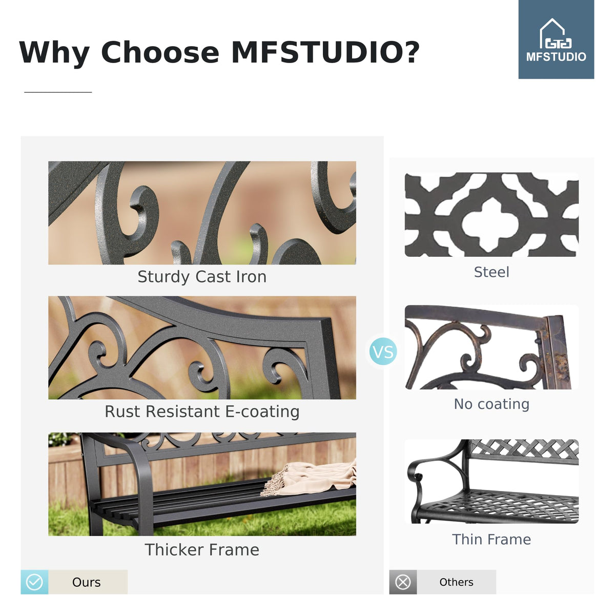 Cast Iron Outdoor Garden Bench P64985