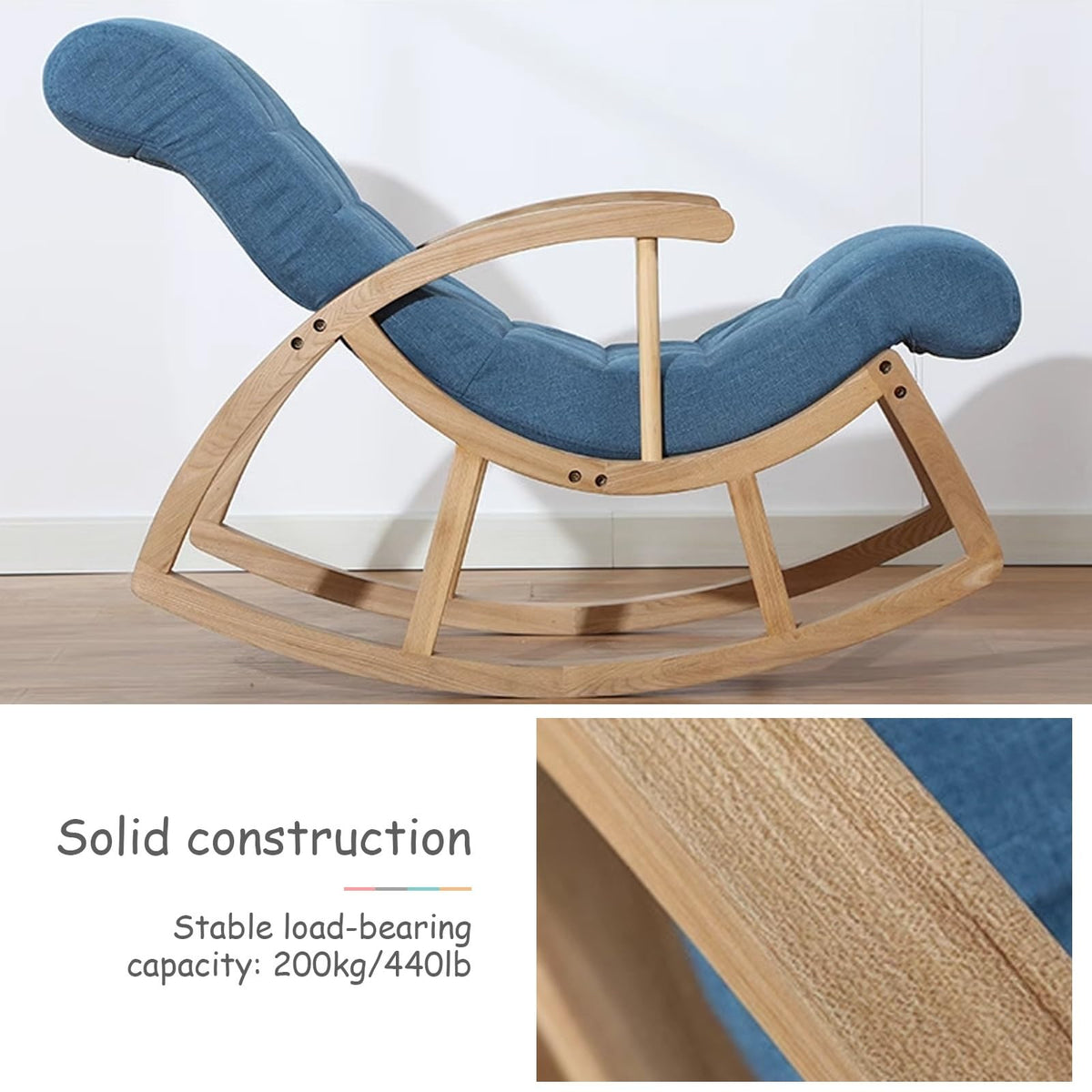 Upholstered Rocking Chair with High Backrest U50005