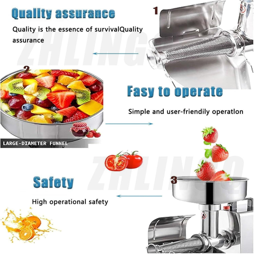 Electric Tomato Strainer Machine 330 lbs/hr 450W Stainless Steel O24595