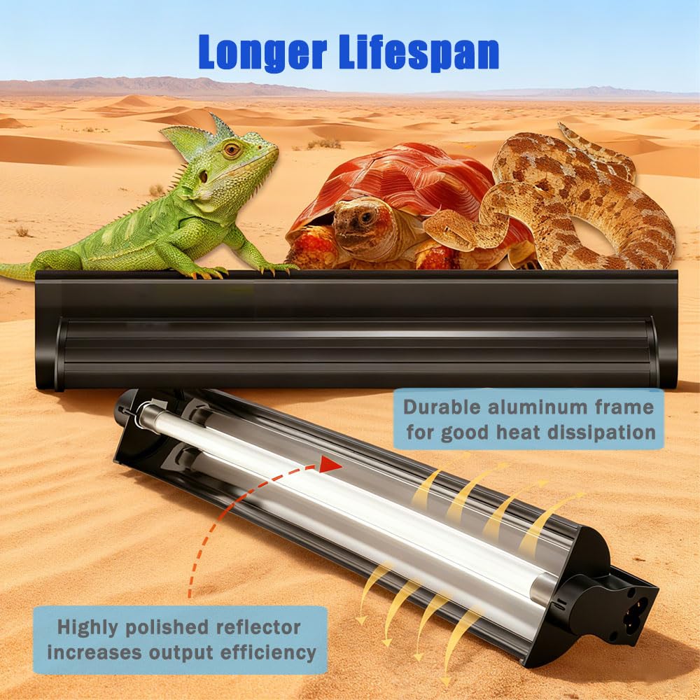 15W T8 UVB 10.0 Reptile Light Fixture Combo Kit B433740