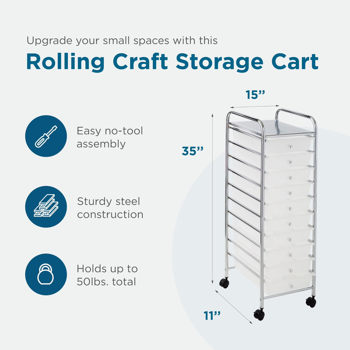 10 Drawer Rolling Storage Cart X378