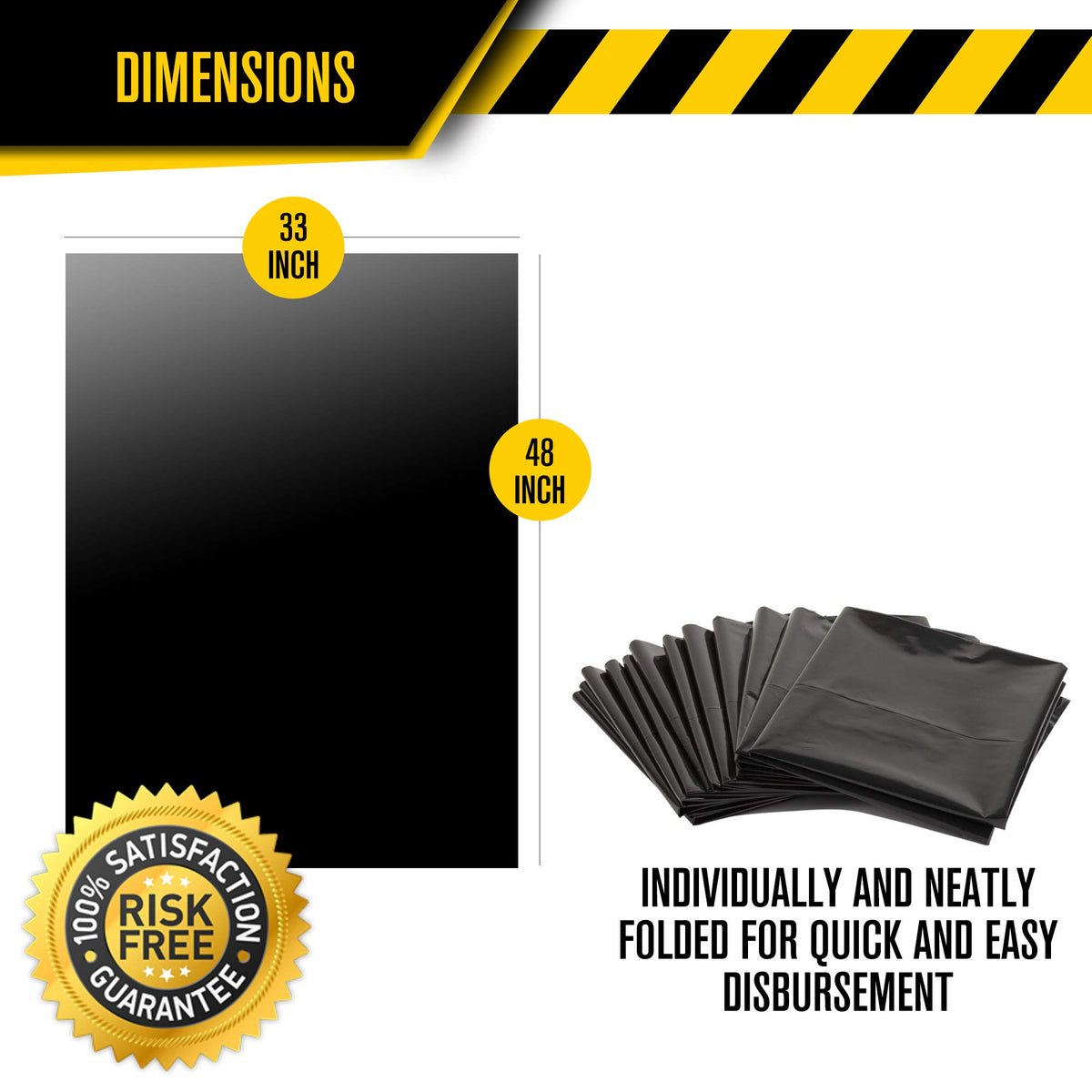 42 Gallons 4 Mil Heavy Duty Contractor Bags 32 Pack with Ties Y63450
