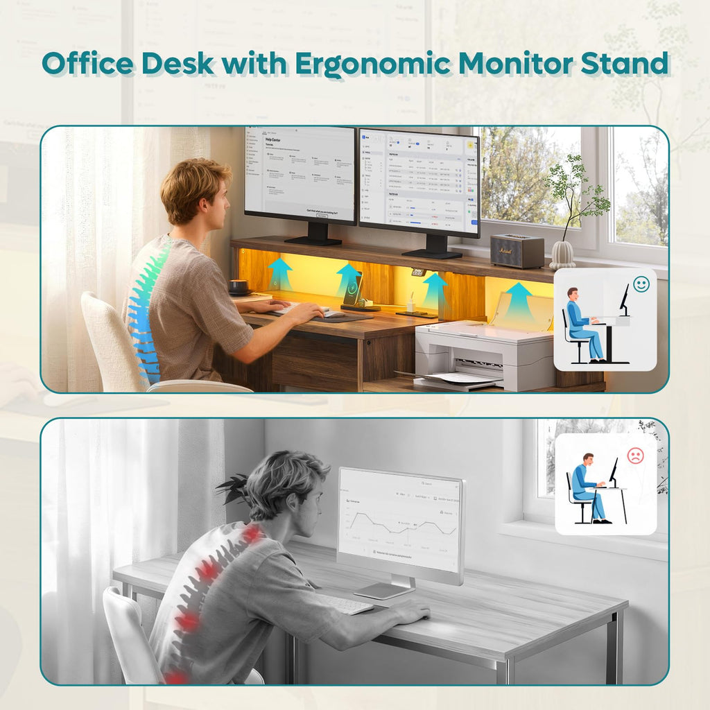 55-Inch Computer Desk with File Drawer B5803