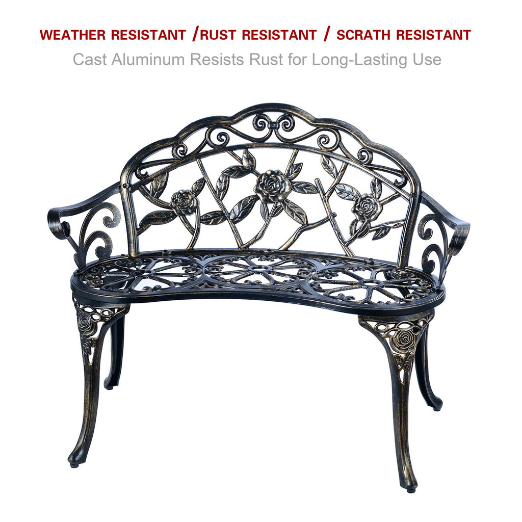 Cast Aluminum Patio Bench F755