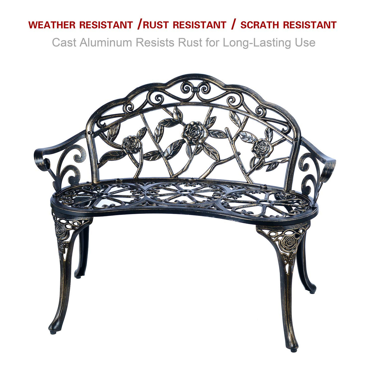 Cast Aluminum Patio Bench F755