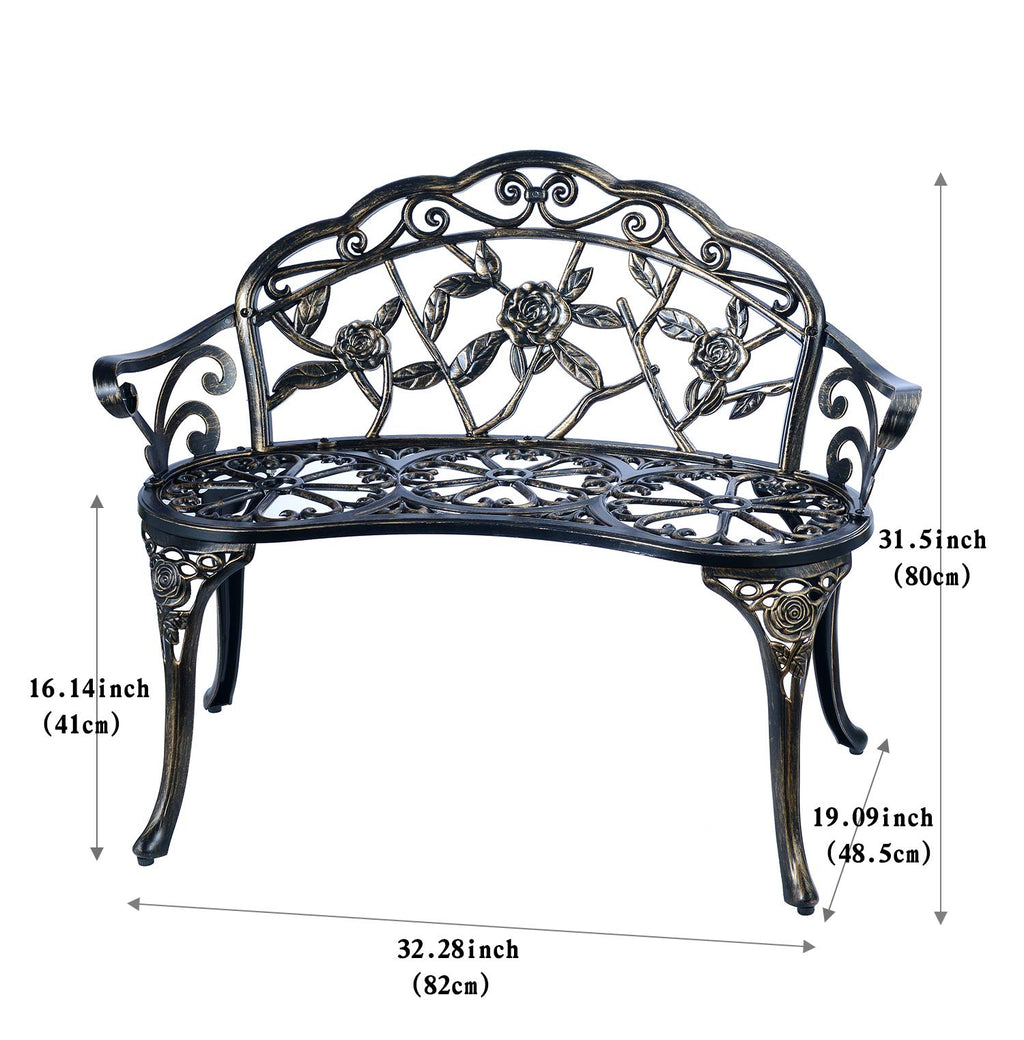 Cast Aluminum Patio Bench F755