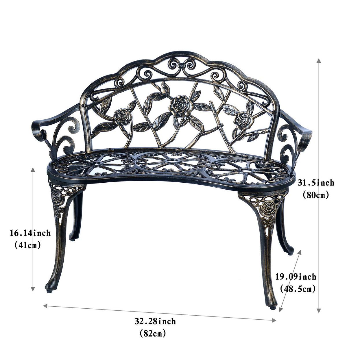 Cast Aluminum Patio Bench F755