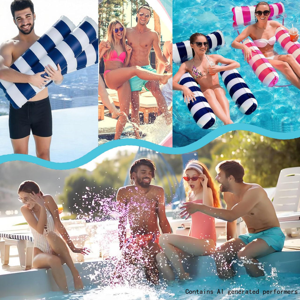2 Pack Inflatable Pool Floats Chair Bed Hammock C4661