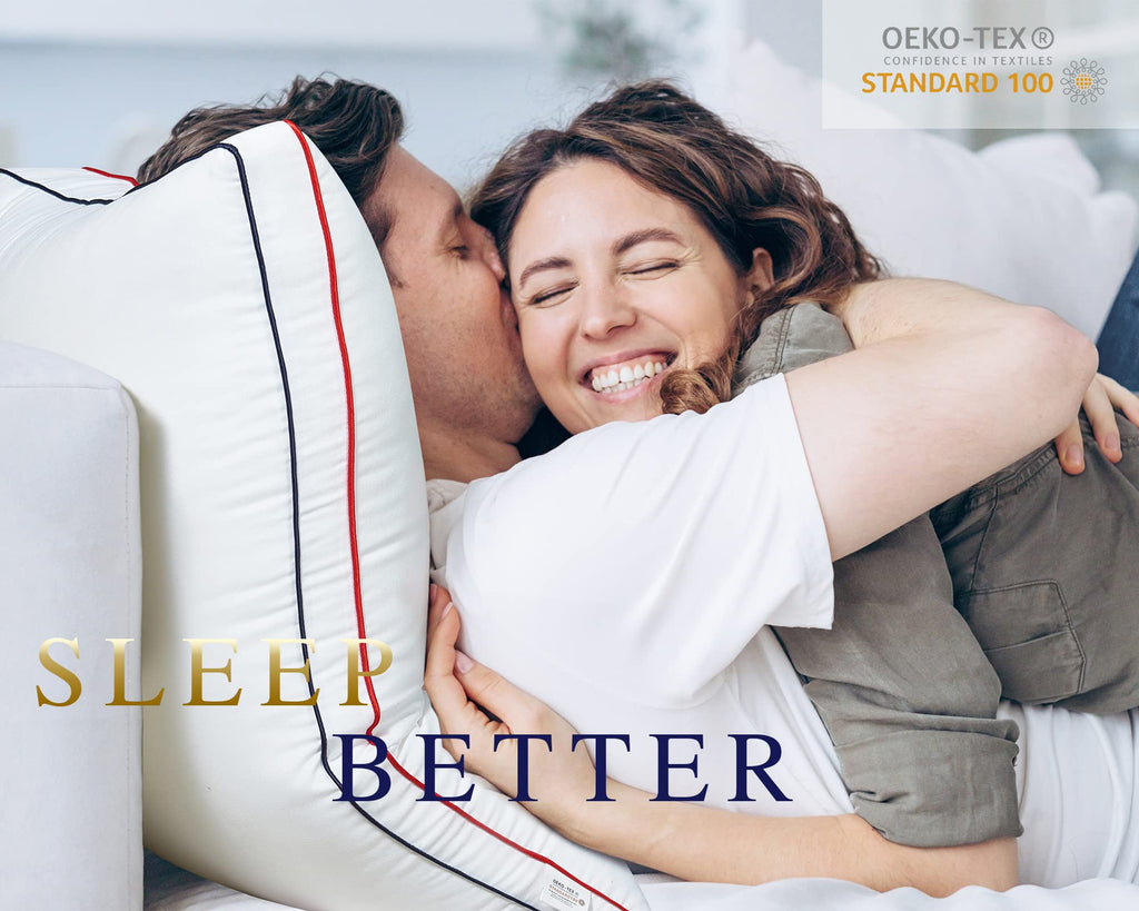 Queen Size Set of 2 Cooling Down Alternative Gusseted Pillows S671372