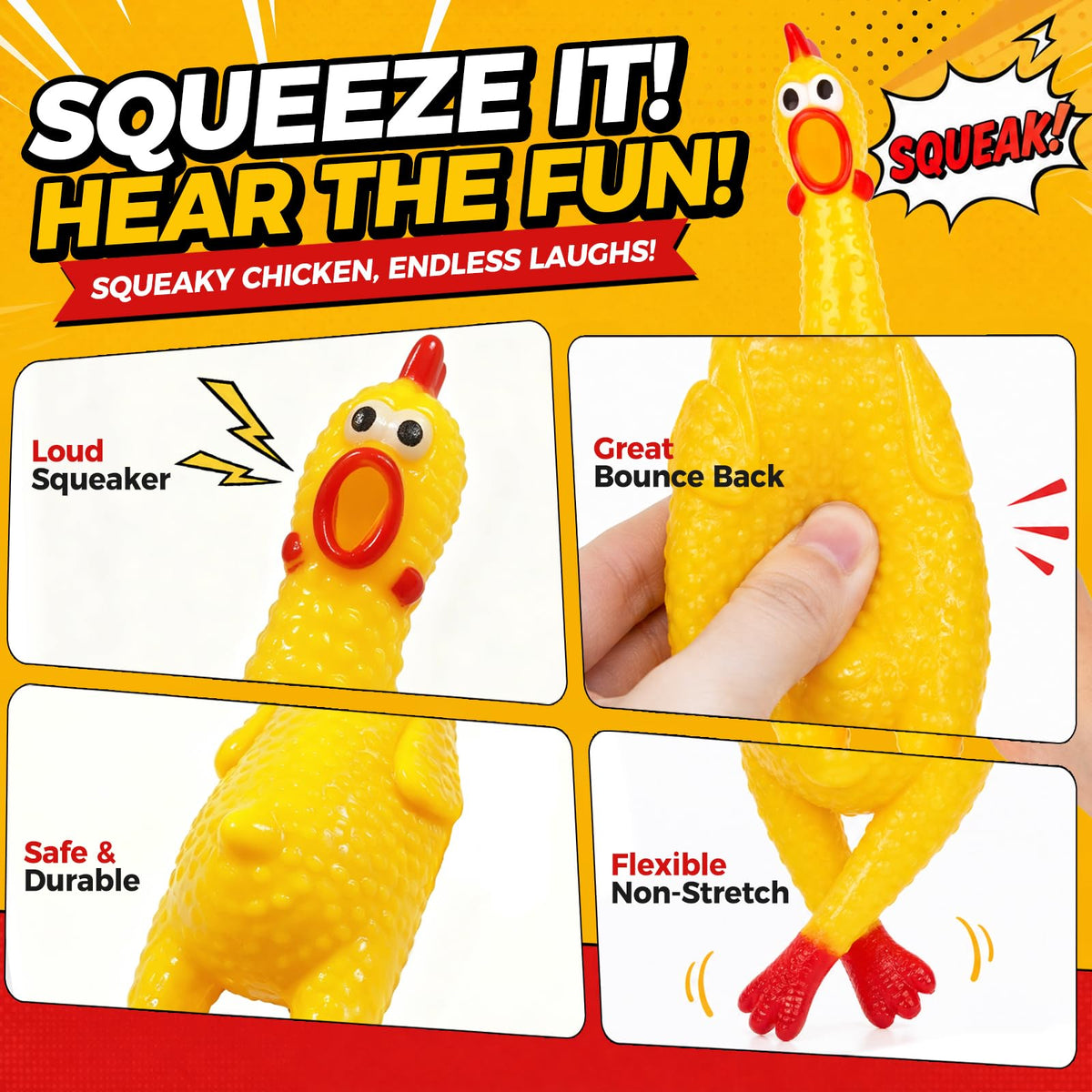 Squeaky Chicken Dog Toys U7067