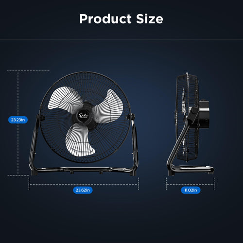 20 Inch 3-Speed Oscillating Metal Floor Fan K26311