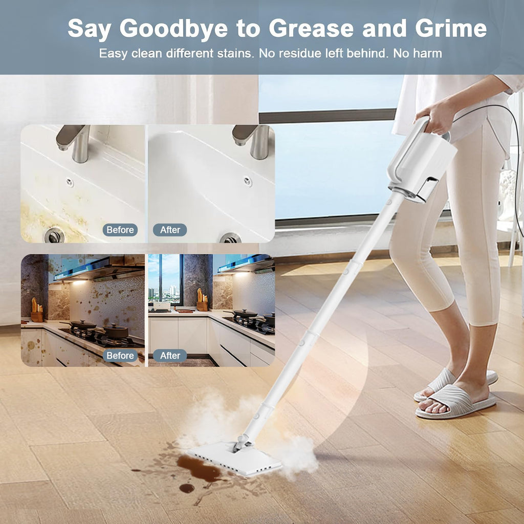 1200W Rotatable Steam Mop with 2 Modes, 400ML Tank, 23FT Cord J975889