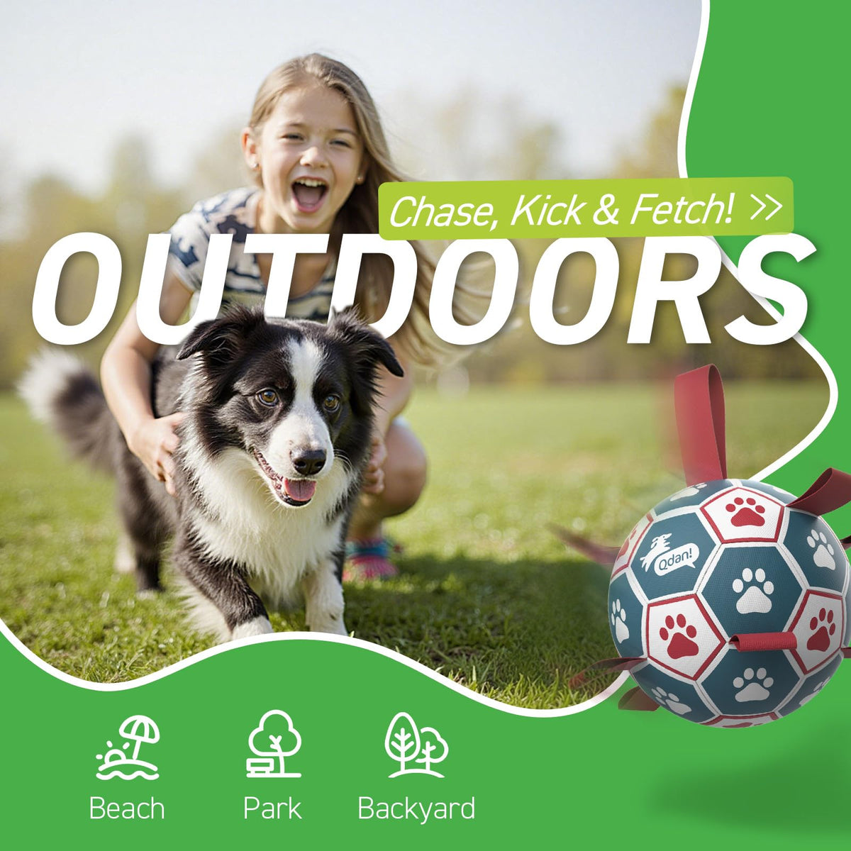 6 Inch Dog Soccer Ball with Straps Y55964