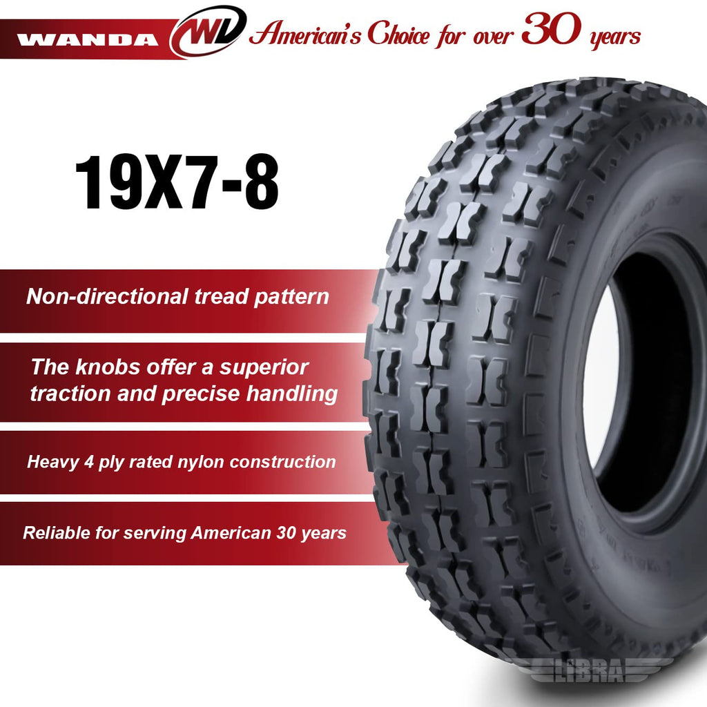 Set of 4 Sport ATV Tires 19x7-8 V322968