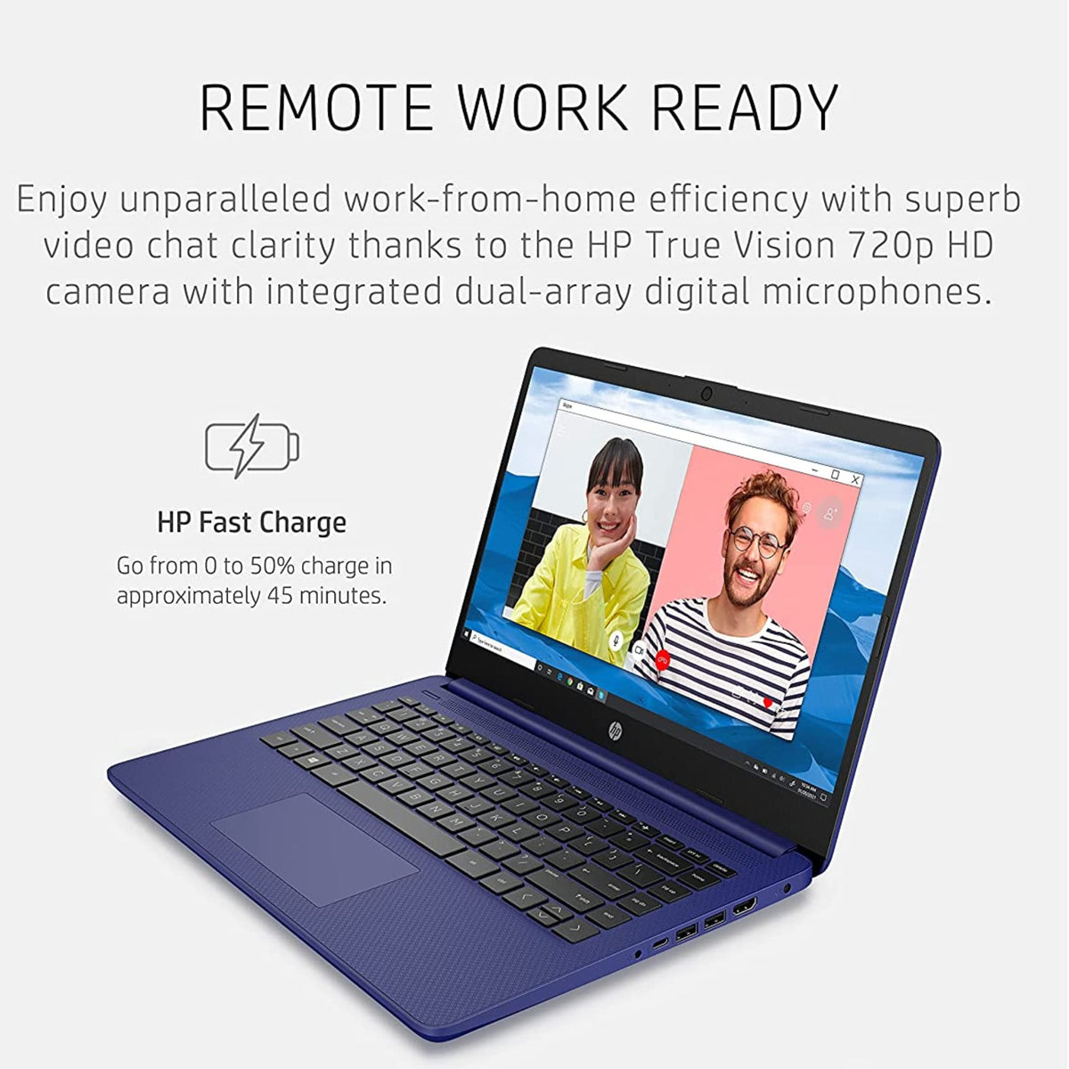 14" HD Laptop, Intel Celeron, 4GB Memory, 64GB eMMC, Blue H530
