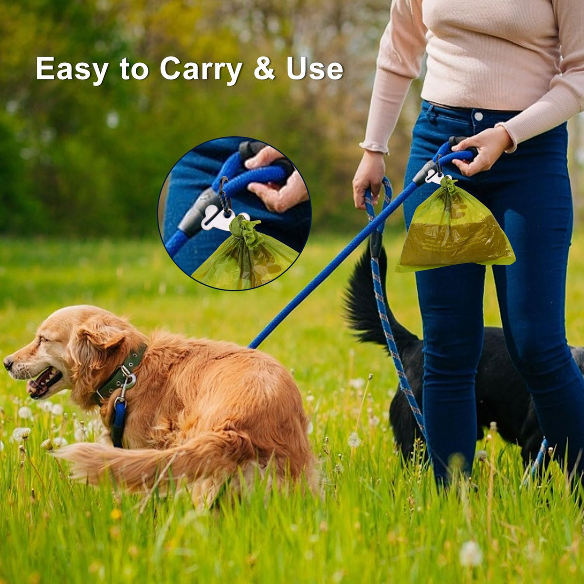 Dog Poop Bag Holder Leash Clip Dispenser Q3626