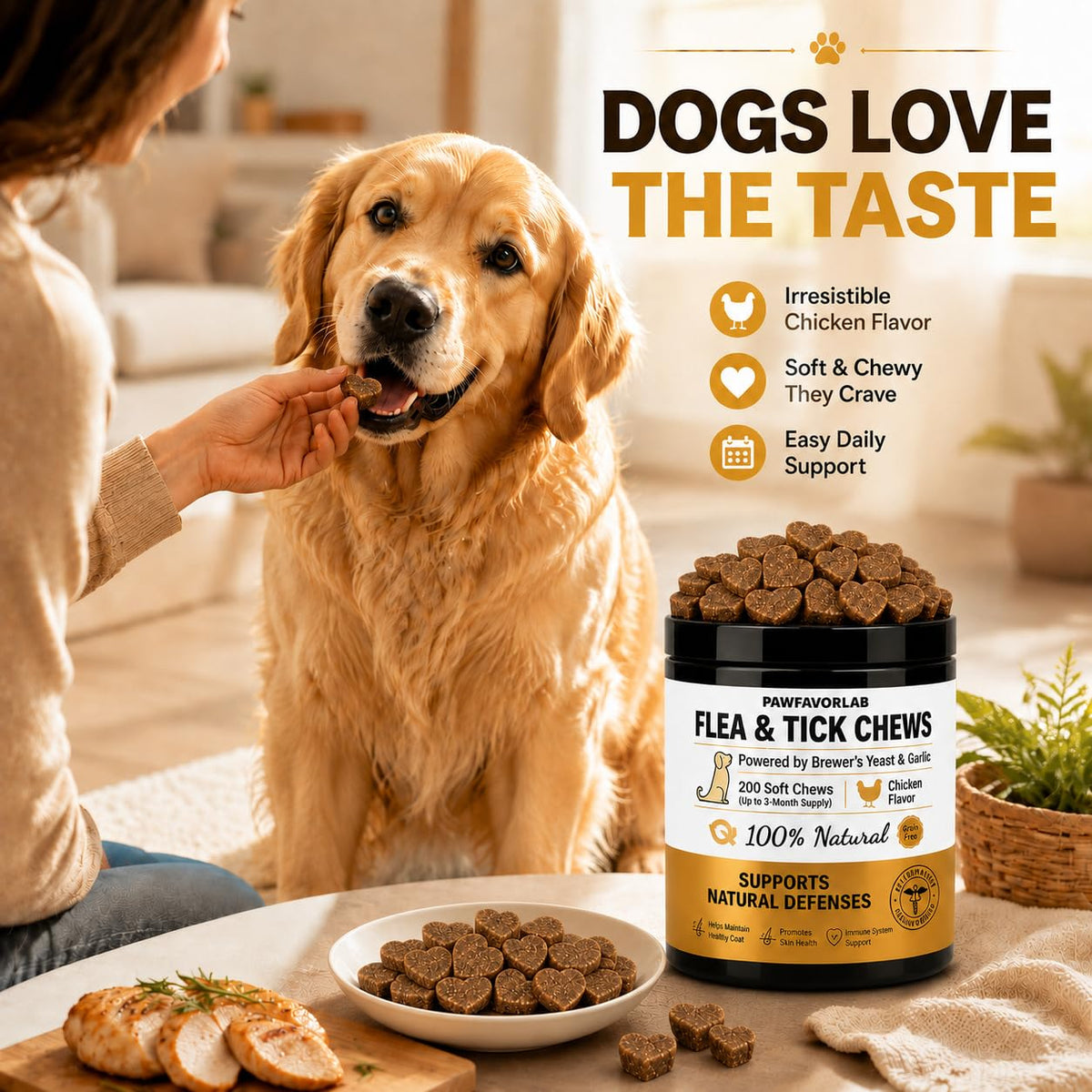 Chicken Flavor Soft Chews for Dogs - 200 Count I8459
