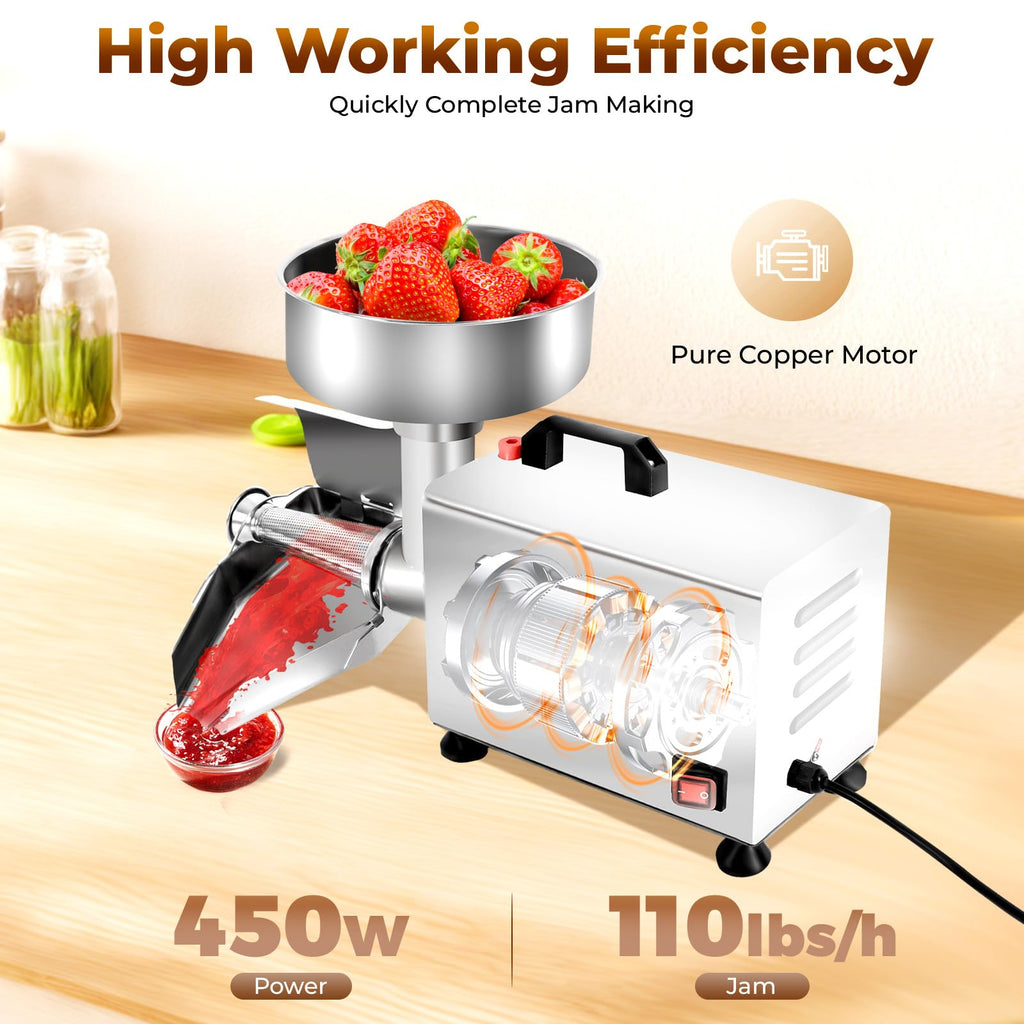 450W Electric Food Strainer with Filter and Trough B5929