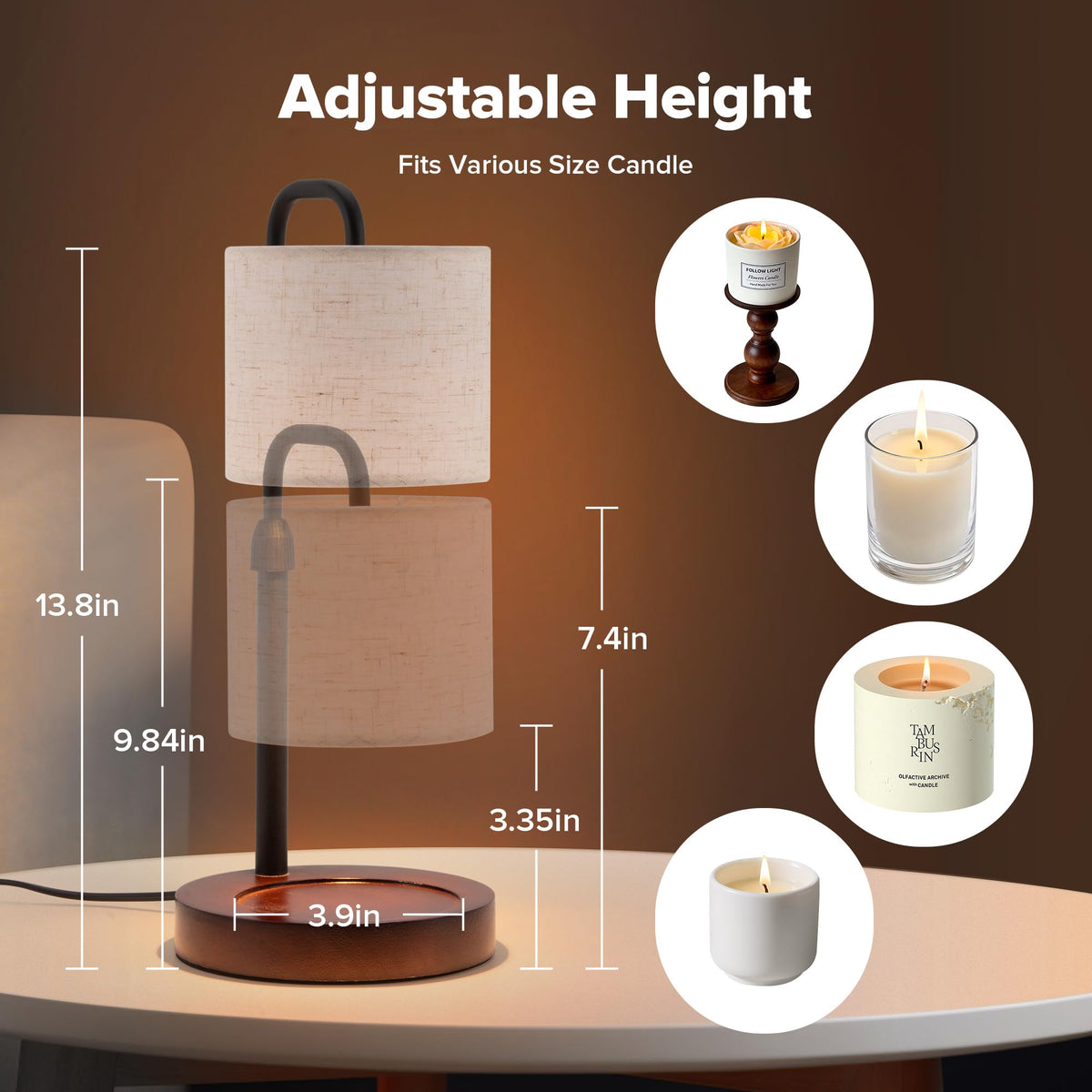 Dimmable Candle Warmer Lamp with Timer U137035