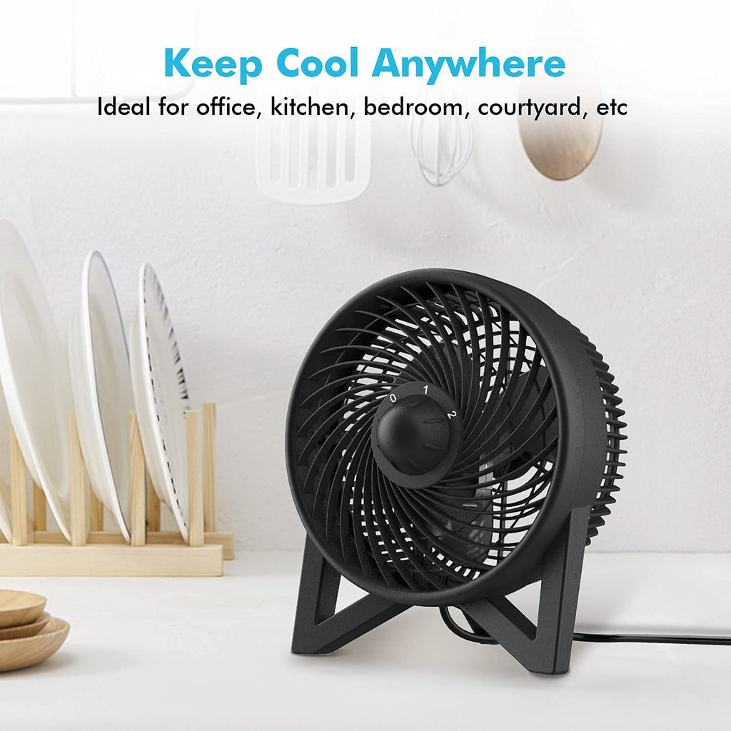 8 Inch Portable Quiet Desk Fan with 2 Speeds, Black G472