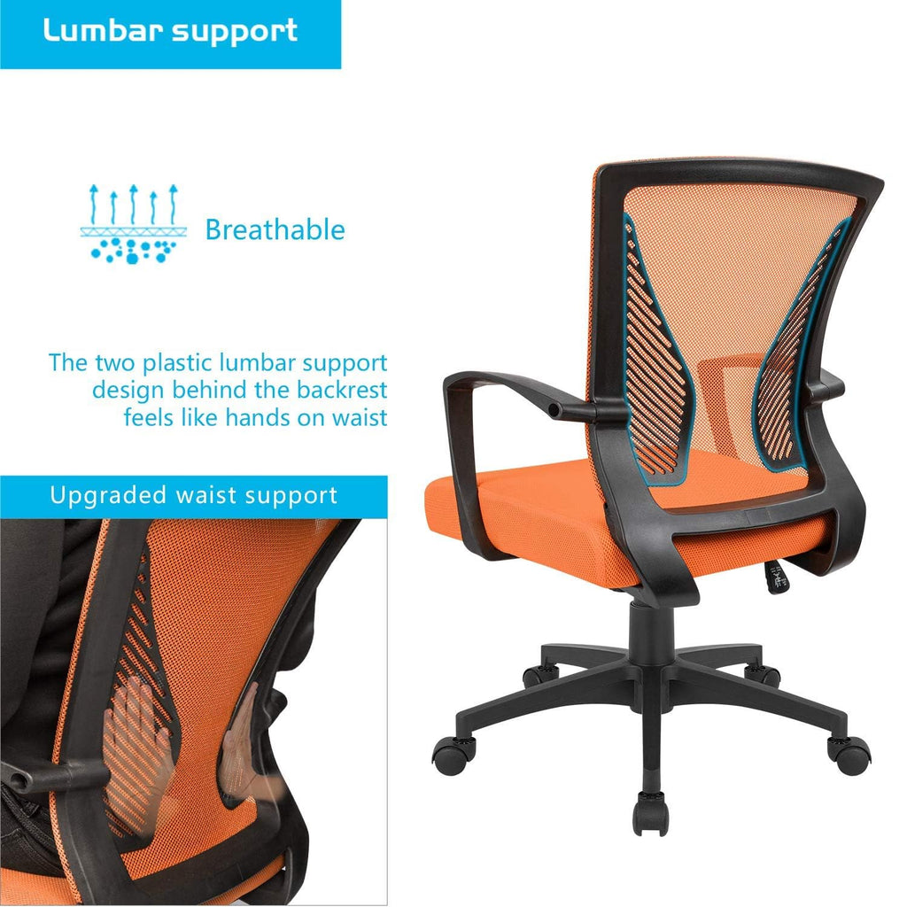 Orange Mesh Ergonomic Office Chair with Armrest O231