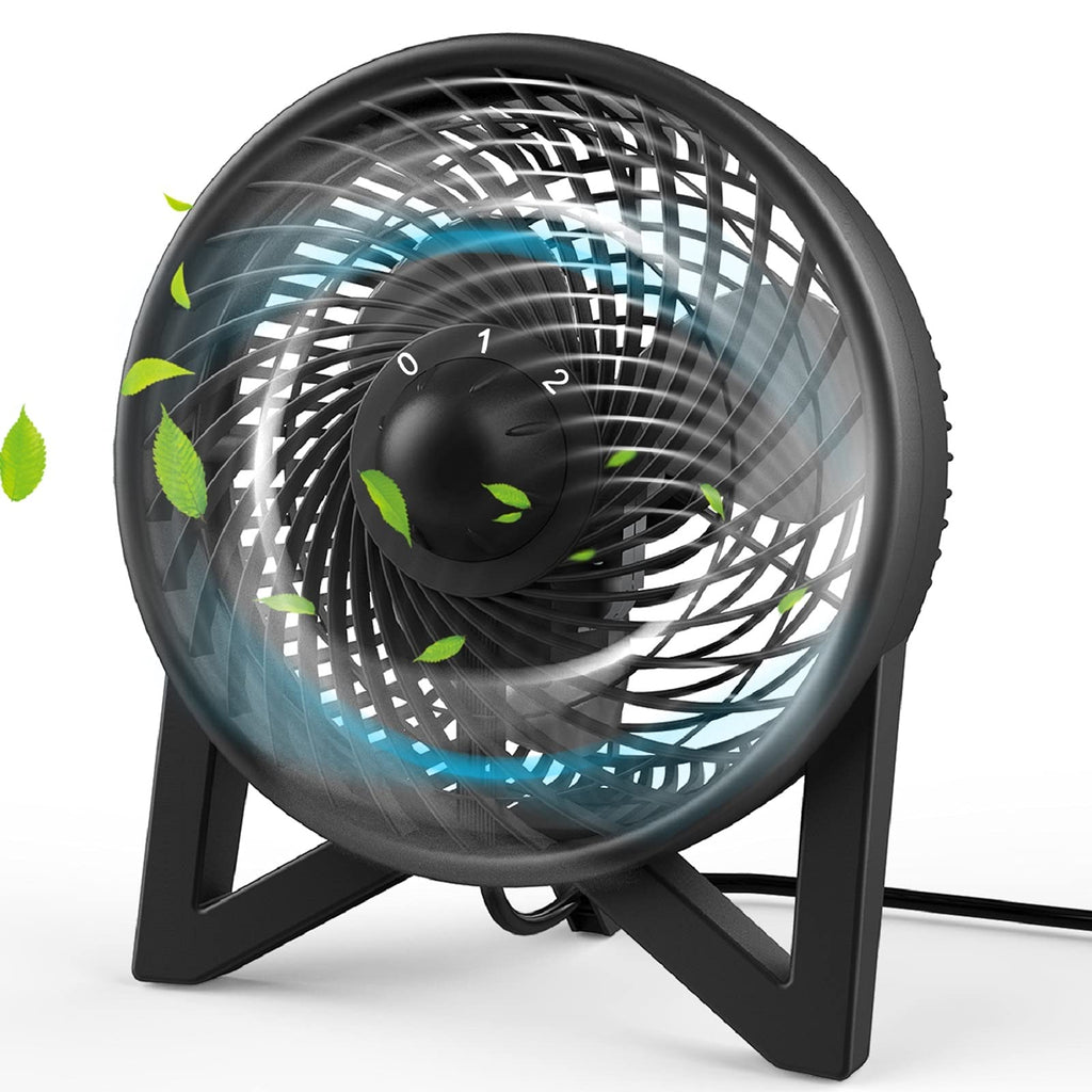8 Inch Portable Quiet Desk Fan with 2 Speeds, Black G472