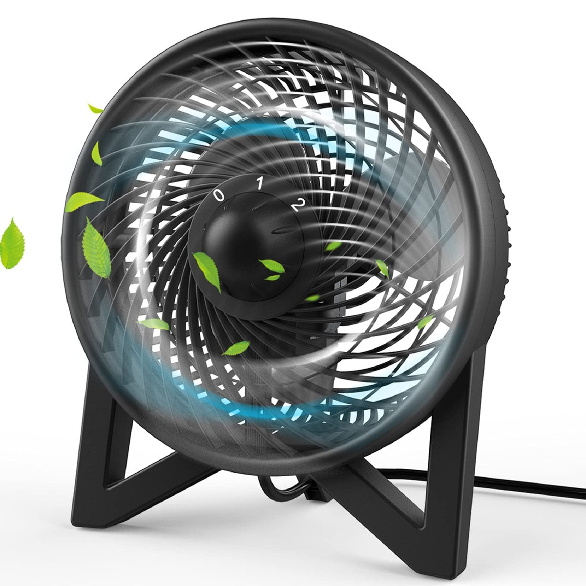 8 Inch Portable Quiet Desk Fan with 2 Speeds, Black G472