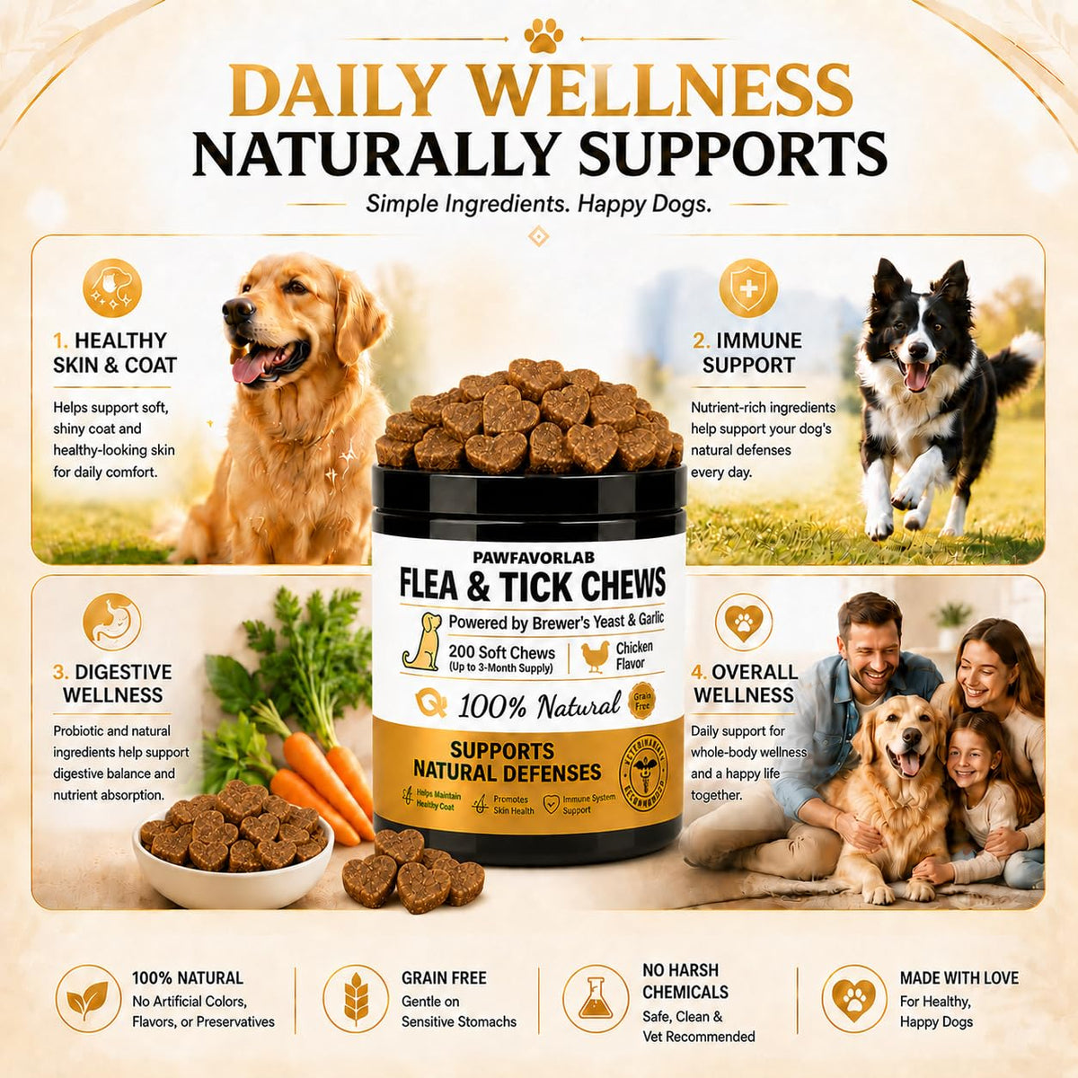 Chicken Flavor Soft Chews for Dogs - 200 Count I8459