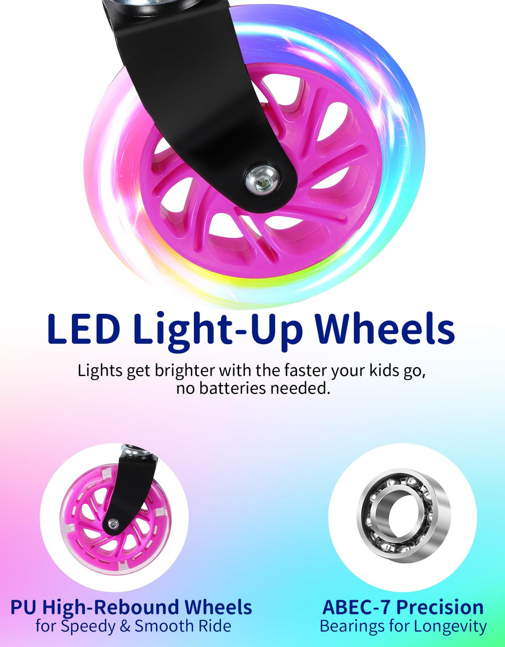 2 Wheel Folding Kick Scooter with Light Up Wheels M8462