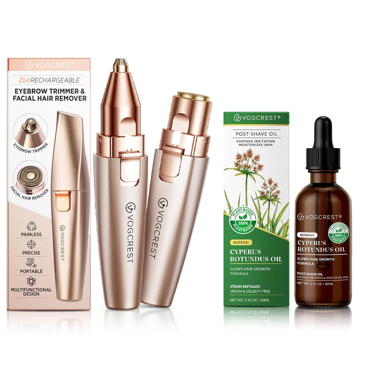 Electric Epilator and Oil Hair Removal Bundle J3077