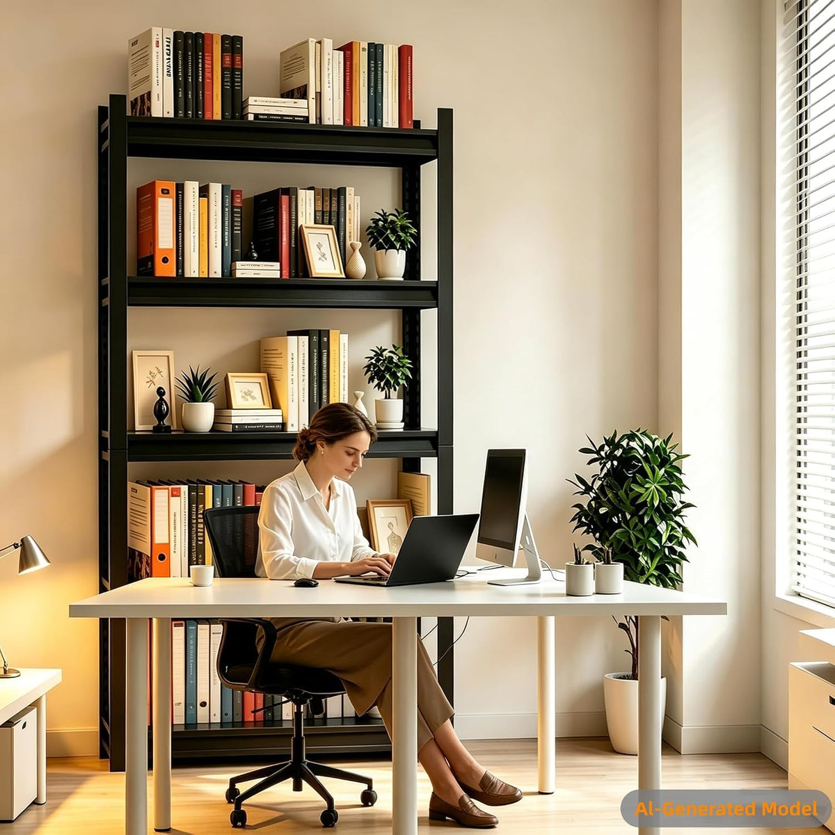 5 Tier Heavy Duty Metal Bookshelf Z71526