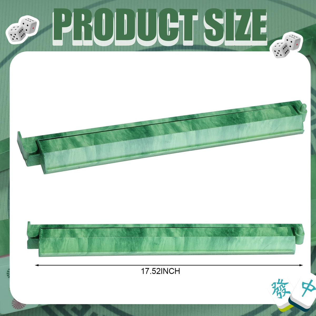 4 Pcs 18.7 Inch Acrylic Mahjong Tile Racks with Pushers S252
