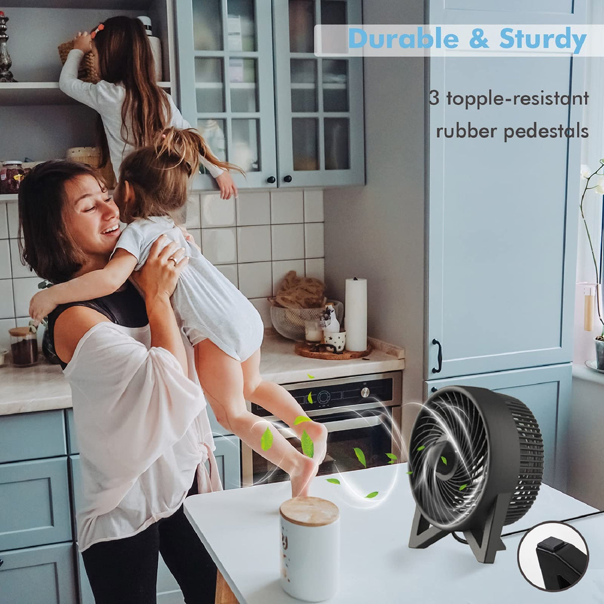 8 Inch Portable Quiet Desk Fan with 2 Speeds, Black G472