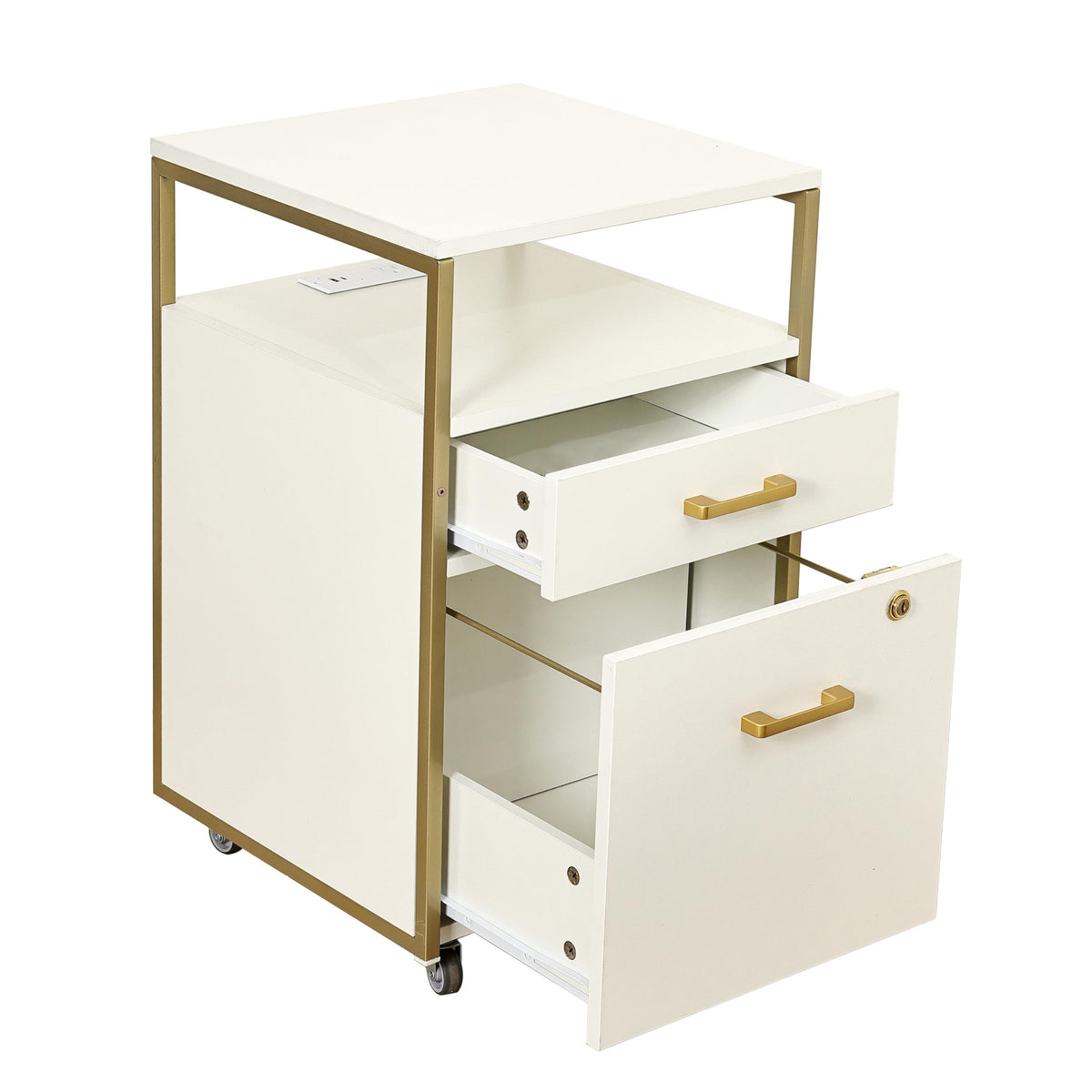 2 Drawer Rolling File Cabinet with Lock A76676
