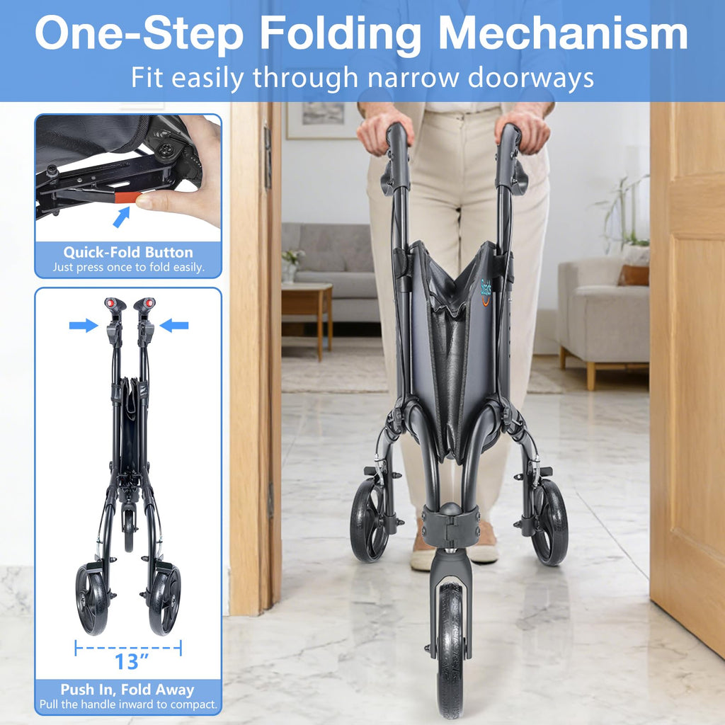 Lightweight Foldable 3 Wheel Walker M8372