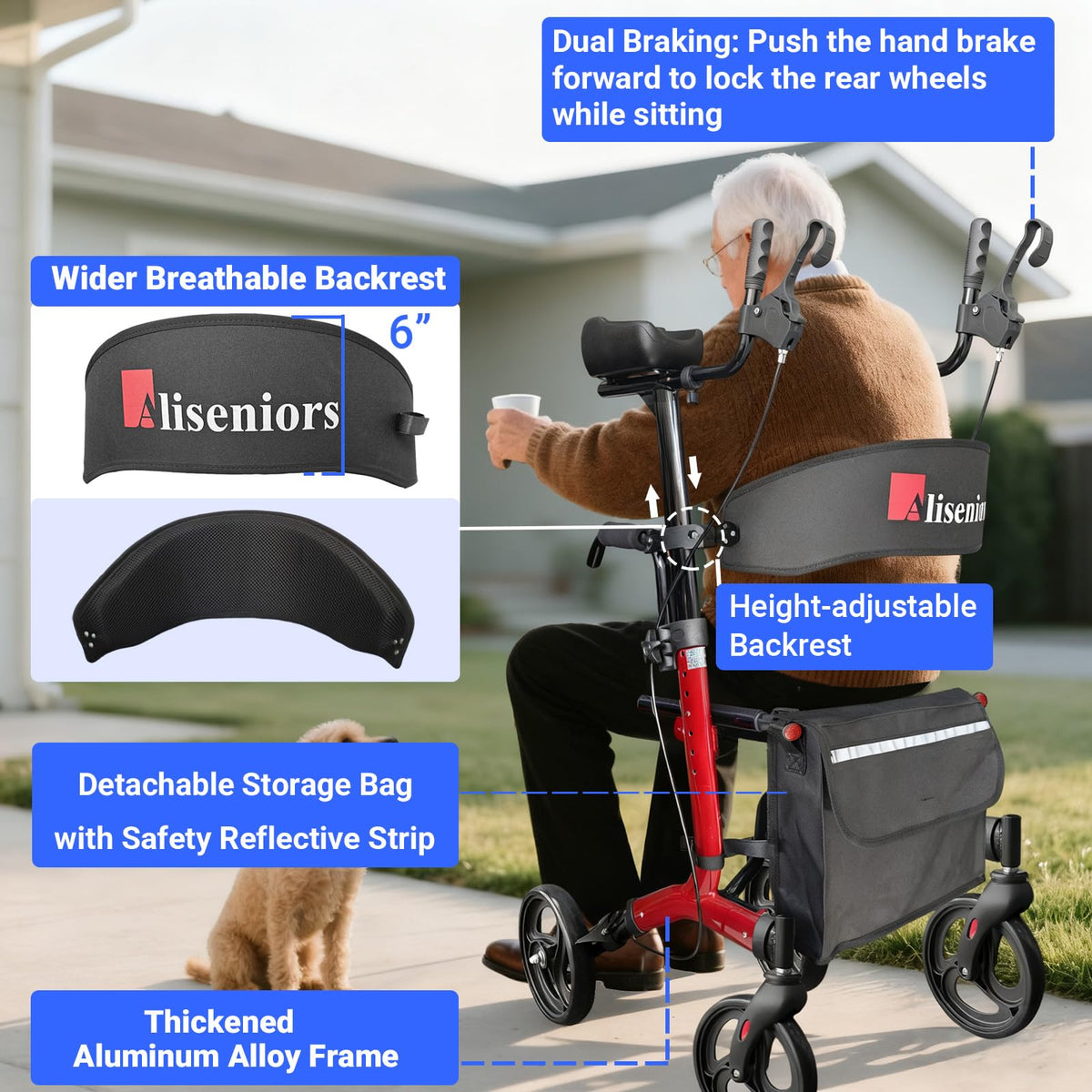 Foldable Rollator with Seat G572
